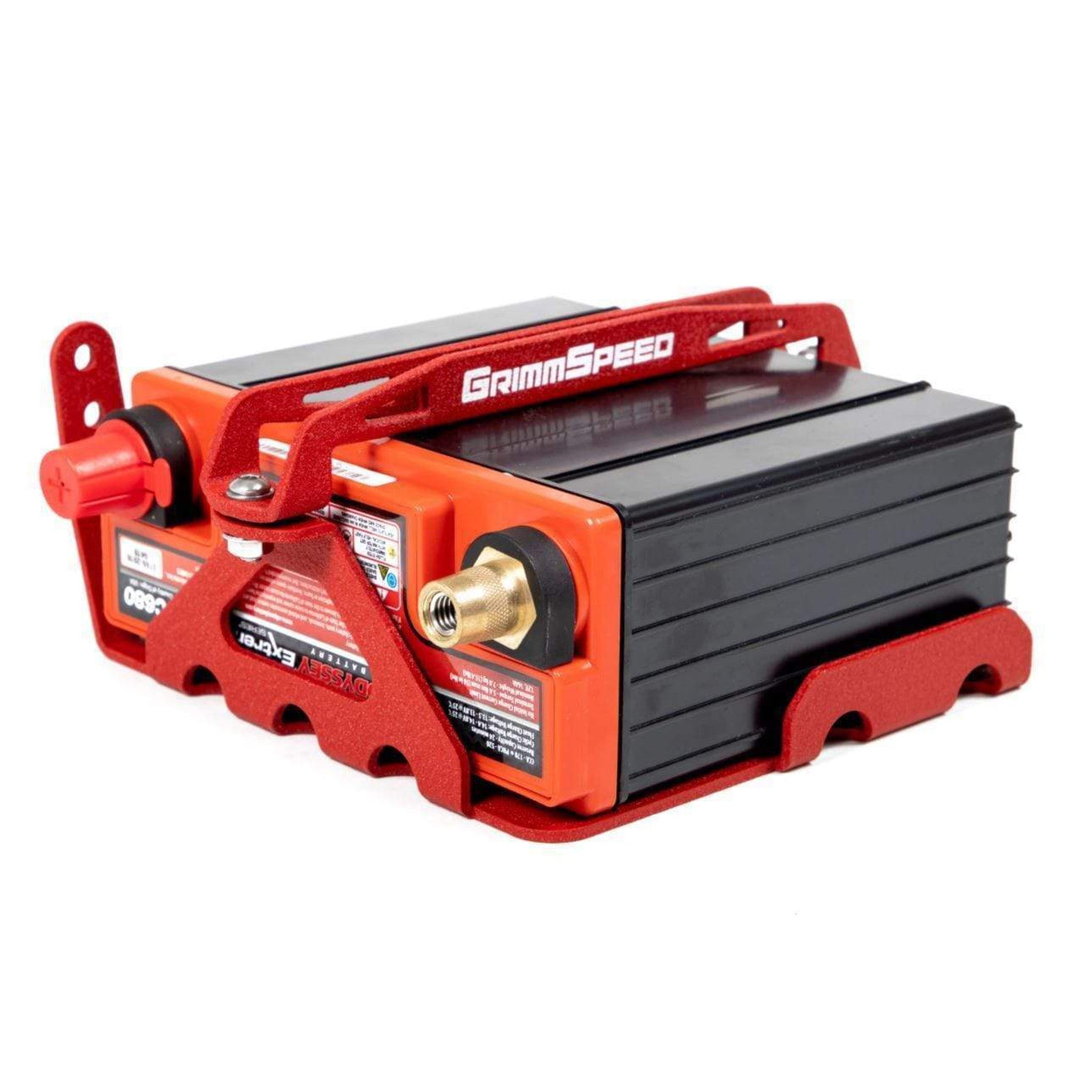 GrimmSpeed Lightweight Battery Mount Kit Red Subaru WRX / STI 2008-2021