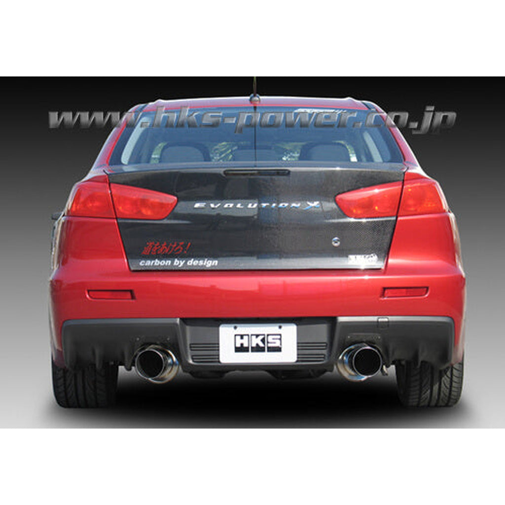 HKS 08-09 Evo 10 Hi-Power Dual Tip Catback Exhaust main image 1
