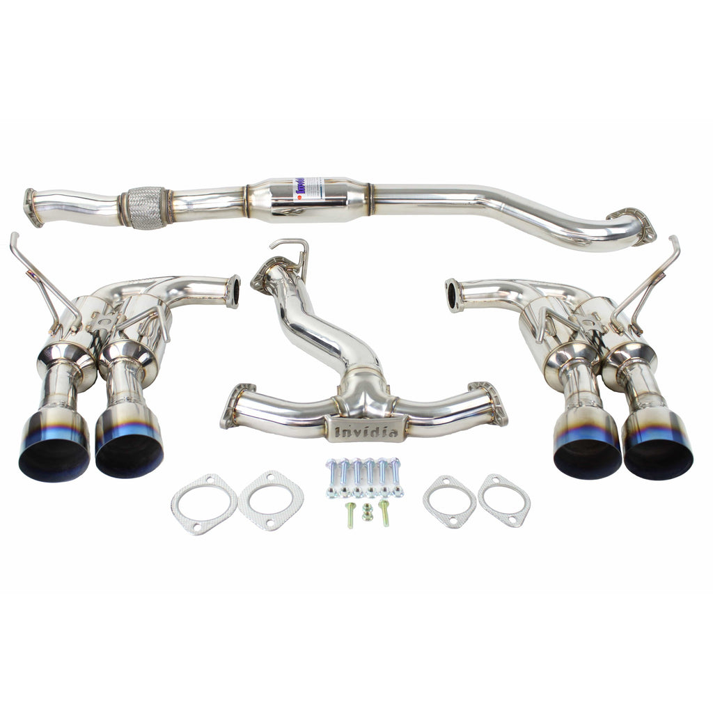 Invidia R400 Gemini Cat Back Exhaust Quad Ti-Tip WRX / STI