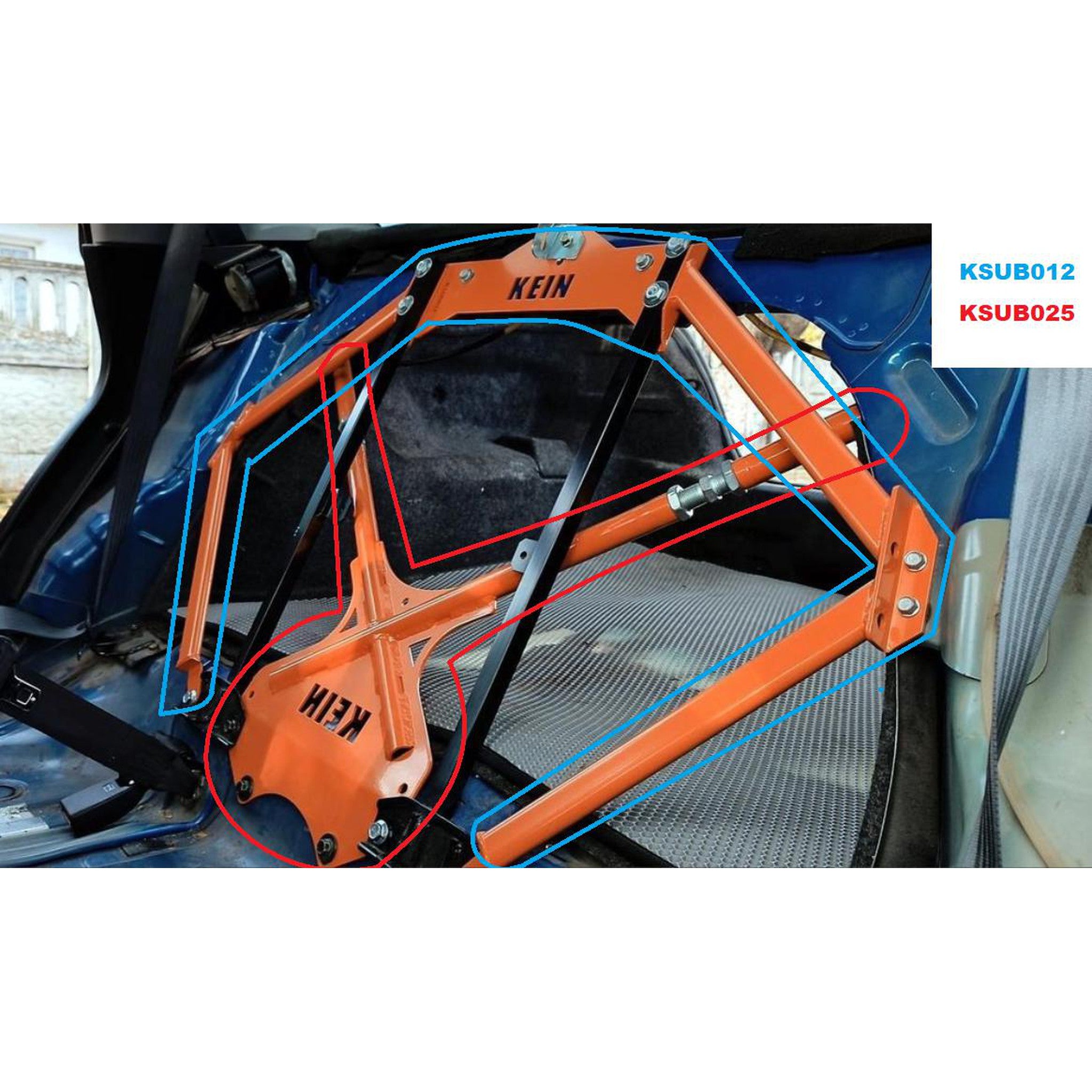 KEIN X-Brace for Rear Seat Subaru WRX 2002-2007 / STI 2004-2007 Sedan | KSUB025