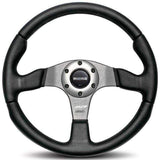 MOMO Tuning Race Black Leather, Silver Spoke Steering Wheel