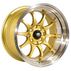 MST MT11 Wheel 15x8 0mm 4x100/4x114.3 73.1 Gold w/Machined Lip | 11-5816-0-GLDL