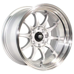 MST MT11 Wheel 15x8 0mm 4x100/4x114.3 73.1 Silver w/Machined Lip