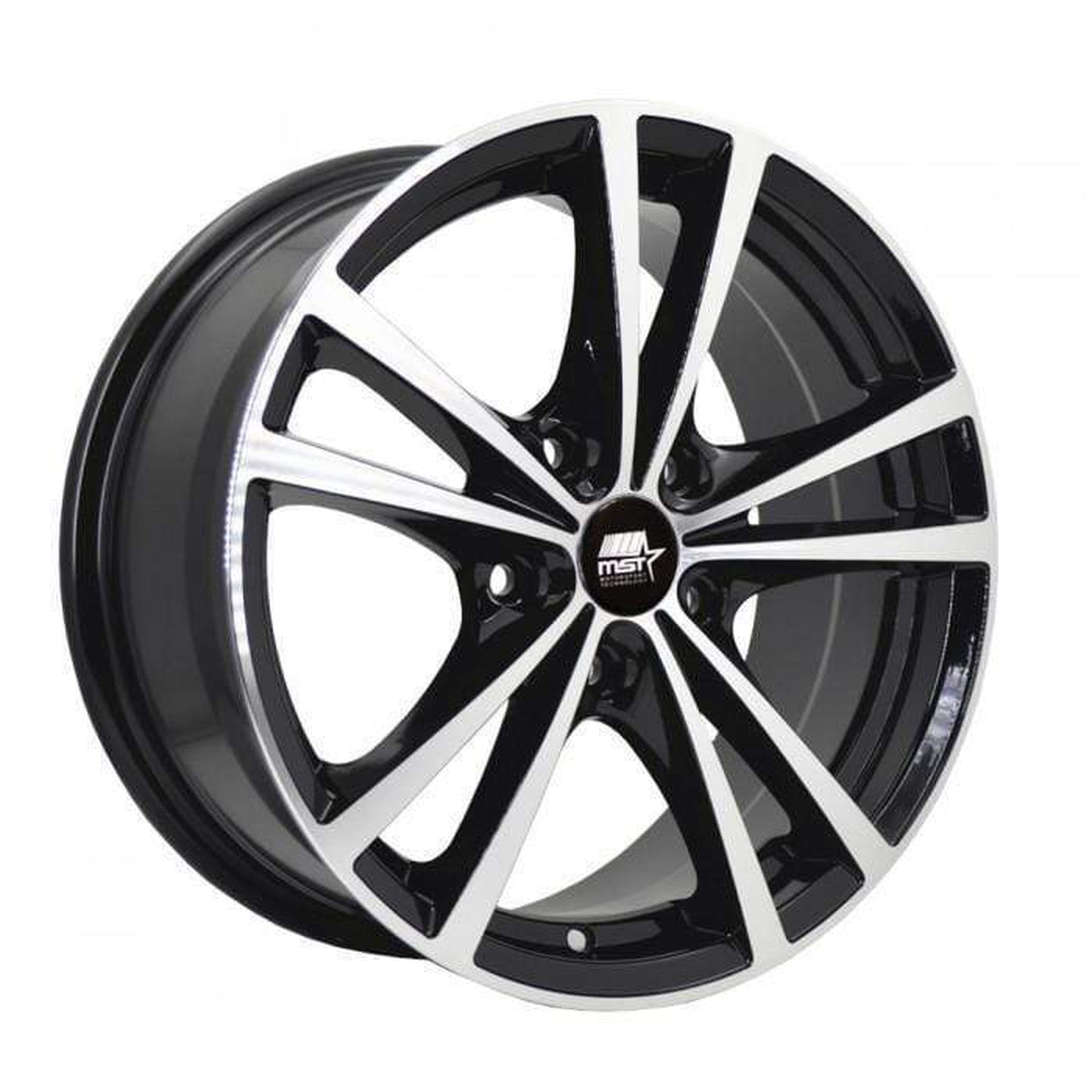 MST Saber Wheel 16x7 45mm 5x100 72.69 Glossy Black w/Machined Face