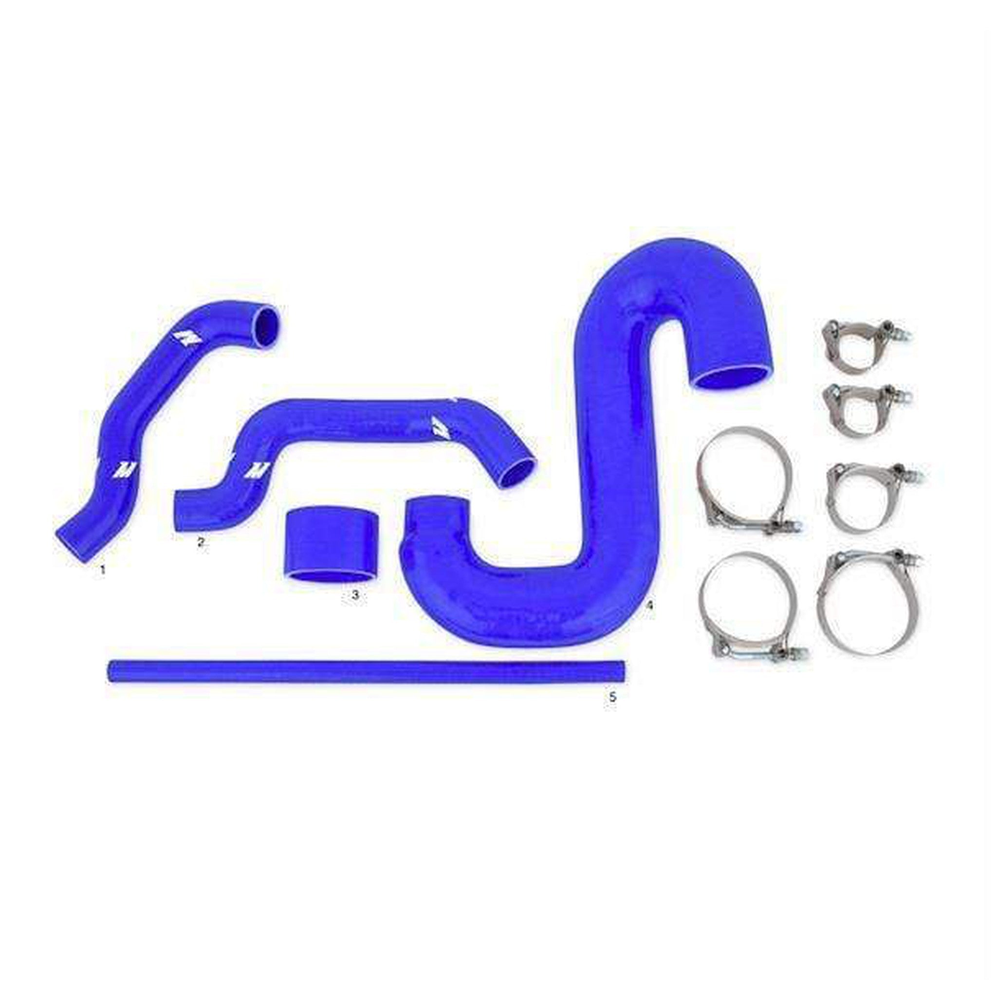Mishimoto Top Mount Intercooler Kit Silver & Blue Hoses Subaru WRX / STI 2002-2007