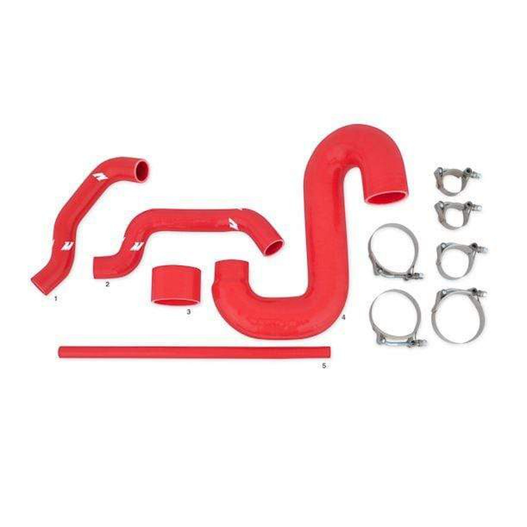 Mishimoto Top Mount Intercooler Kit Silver & Red Hoses Subaru WRX / STI 2002-2007