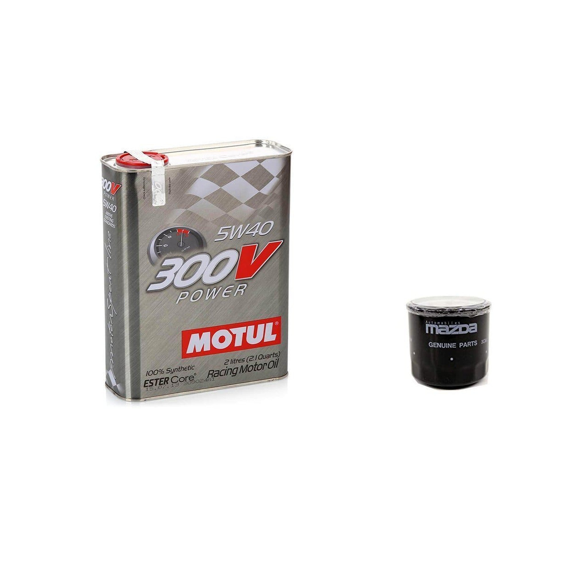 Motul Racing Oil 300V POWER 5W40 + Mazda Filter Oil Change Kit WRX 2002-2014 / STI 2004-2021