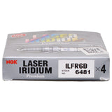 NGK (ILFR6B) Laser Iridium Long Life Stock Heat Spark Plugs STI 2004-2007 / Legacy GT 2005-2009 (Qty 4) | 6481