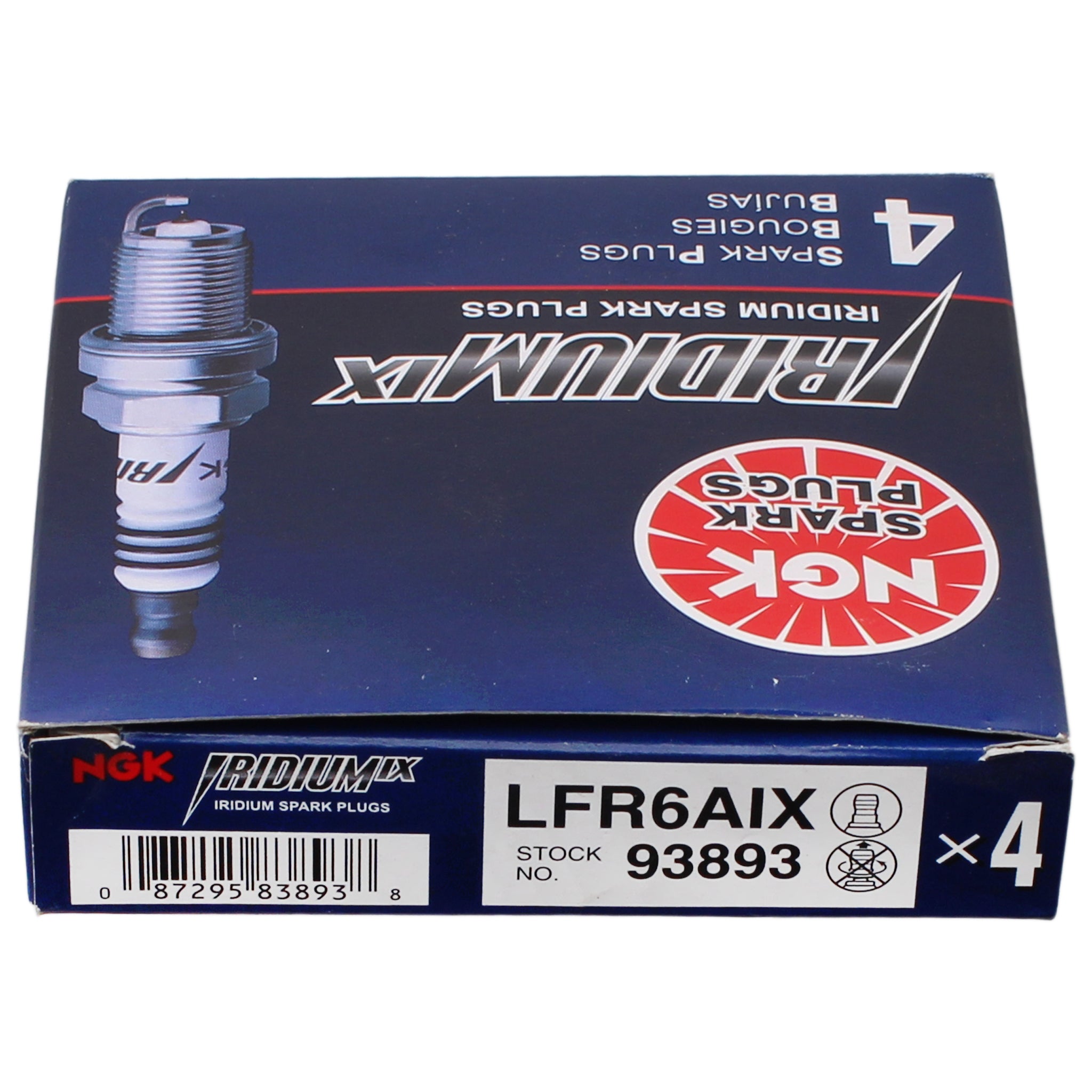 NGK (LFR6AIX) Iridium IX Spark Plugs Subaru WRX 13-14 / Legacy 05-12 (Qty 4) | 93893