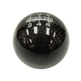 NRG Black Carbon Fiber Heavy 5 Speed Ball Type Style Shift Knob w/ Logo | SK-300BC-W