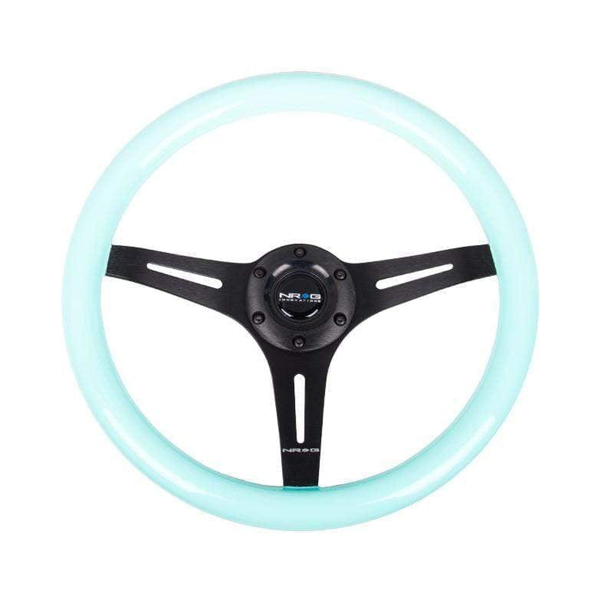 NRG Classic Minty Fresh Wood Grain w/ Black Center Steering Wheel | ST-015BK-MF