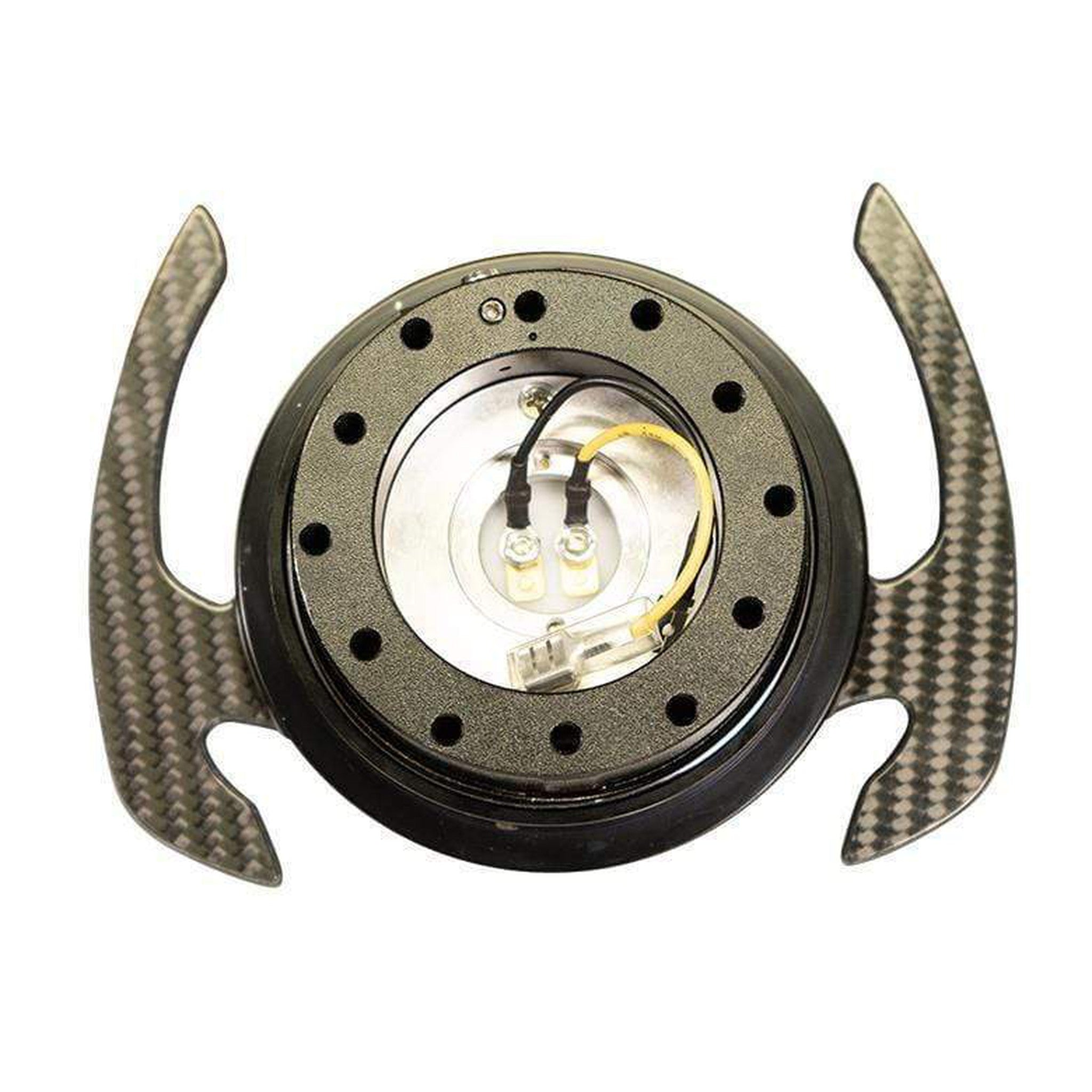 NRG Quick Release Kit Gen 4.0 Black Body / Black Ring w/ Carbon Fiber Handles | SRK-700CF