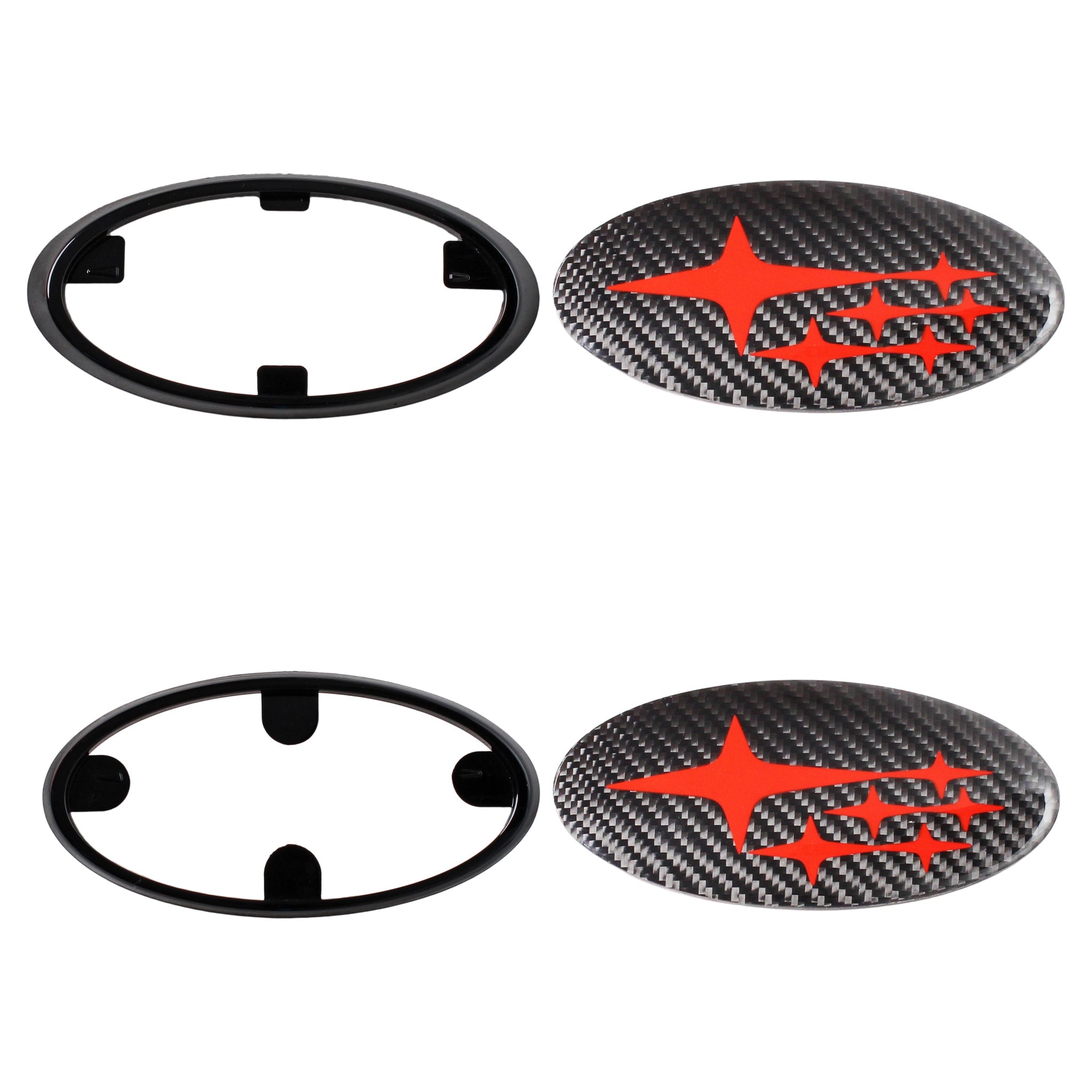 Noble Carbon Fiber Front and Rear Emblems Subaru WRX / STI 2015-2021 - Red Stars