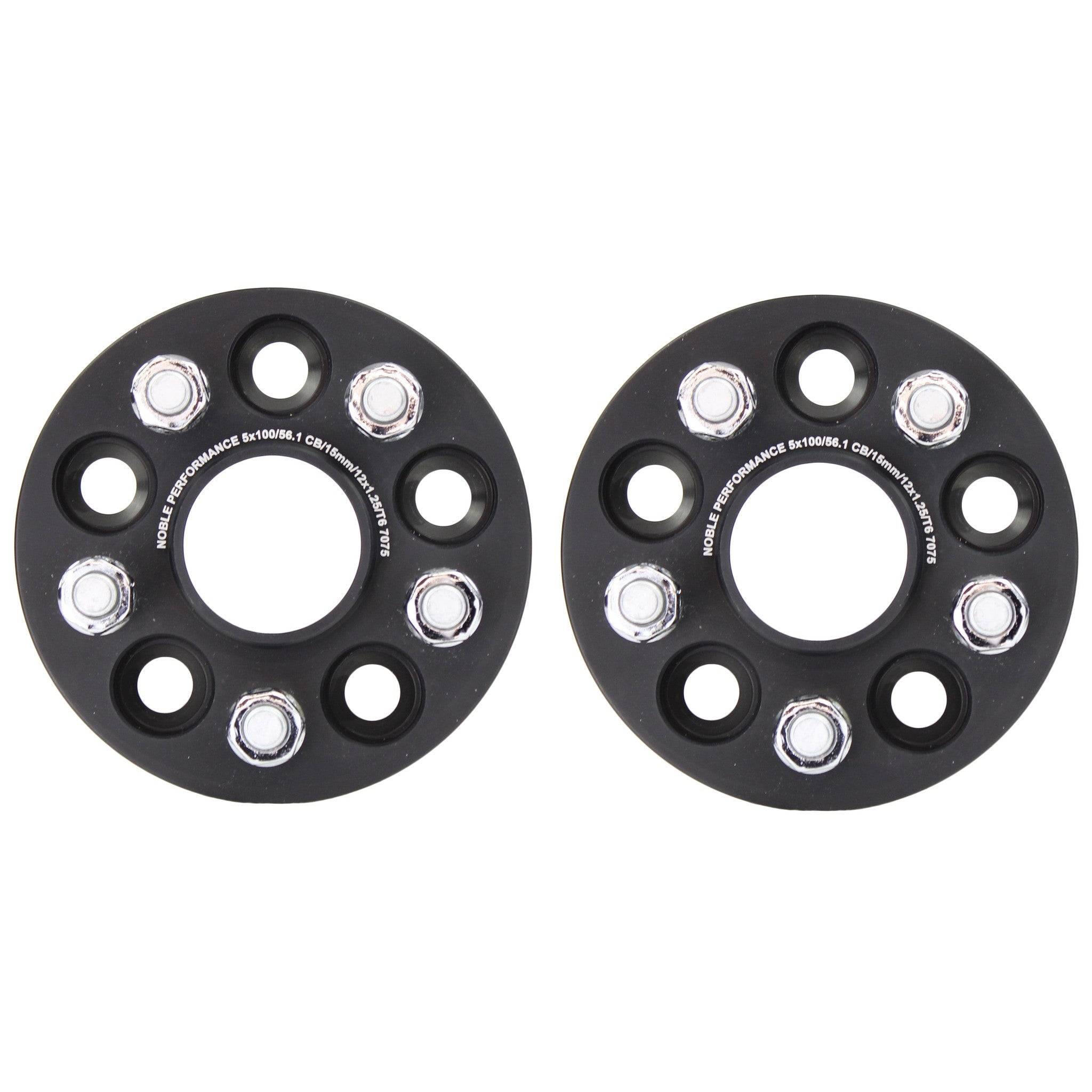 Noble Wheel Spacers 5x100 - 15mm - CB: 56.1 Subaru BRZ & WRX 2002-2014 Black - Pair
