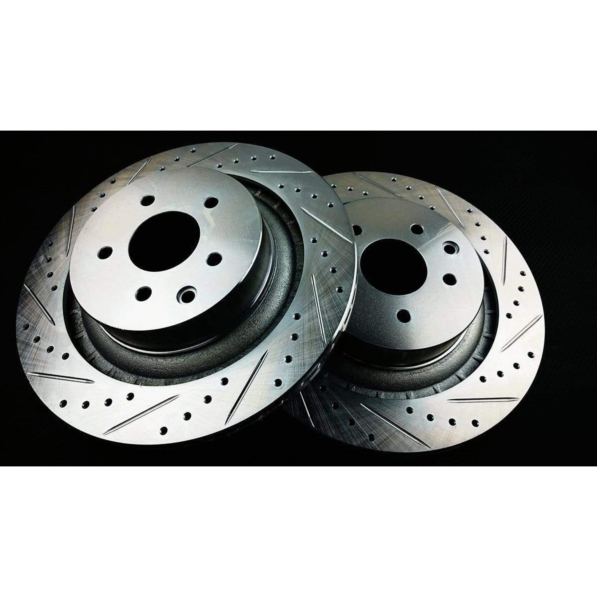 P2M Rear Slotted + Drilled Rotors Nissan 370Z 2009-2016 / Infiniti G37 2008-2013 w/ Akebono Brakes