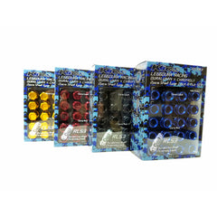 Project Kics Leggdura Racing Shell Type Lug Nut 53mm Open-End Look 16 Pcs + 4 Locks 12X1.25 Blue