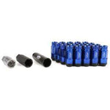 Project Kics Leggdura Racing Shell Type Lug Nut 53mm Open-End Look 16 Pcs + 4 Locks 12X1.25 Blue