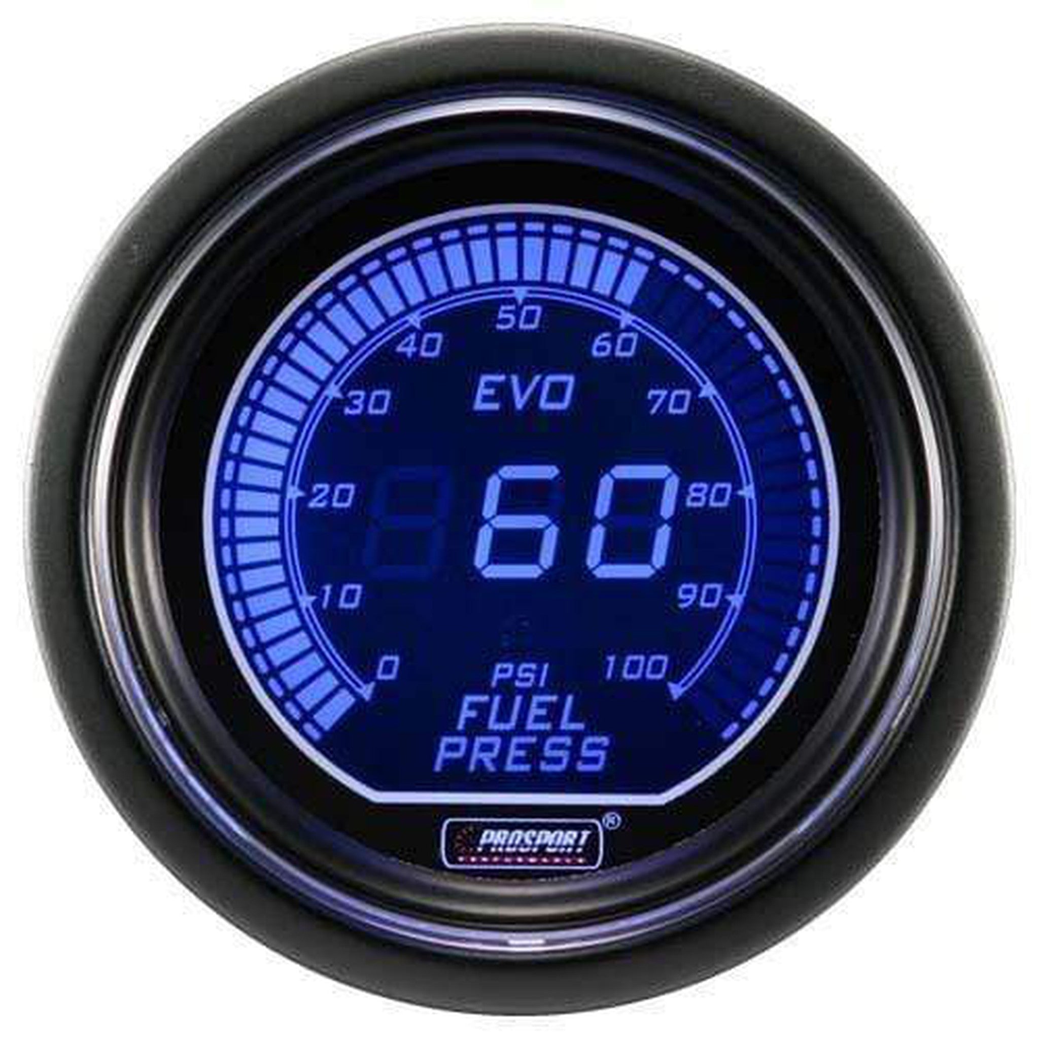 Prosport 52mm Evo Electrical Fuel Pressure Gauge - Red/Blue