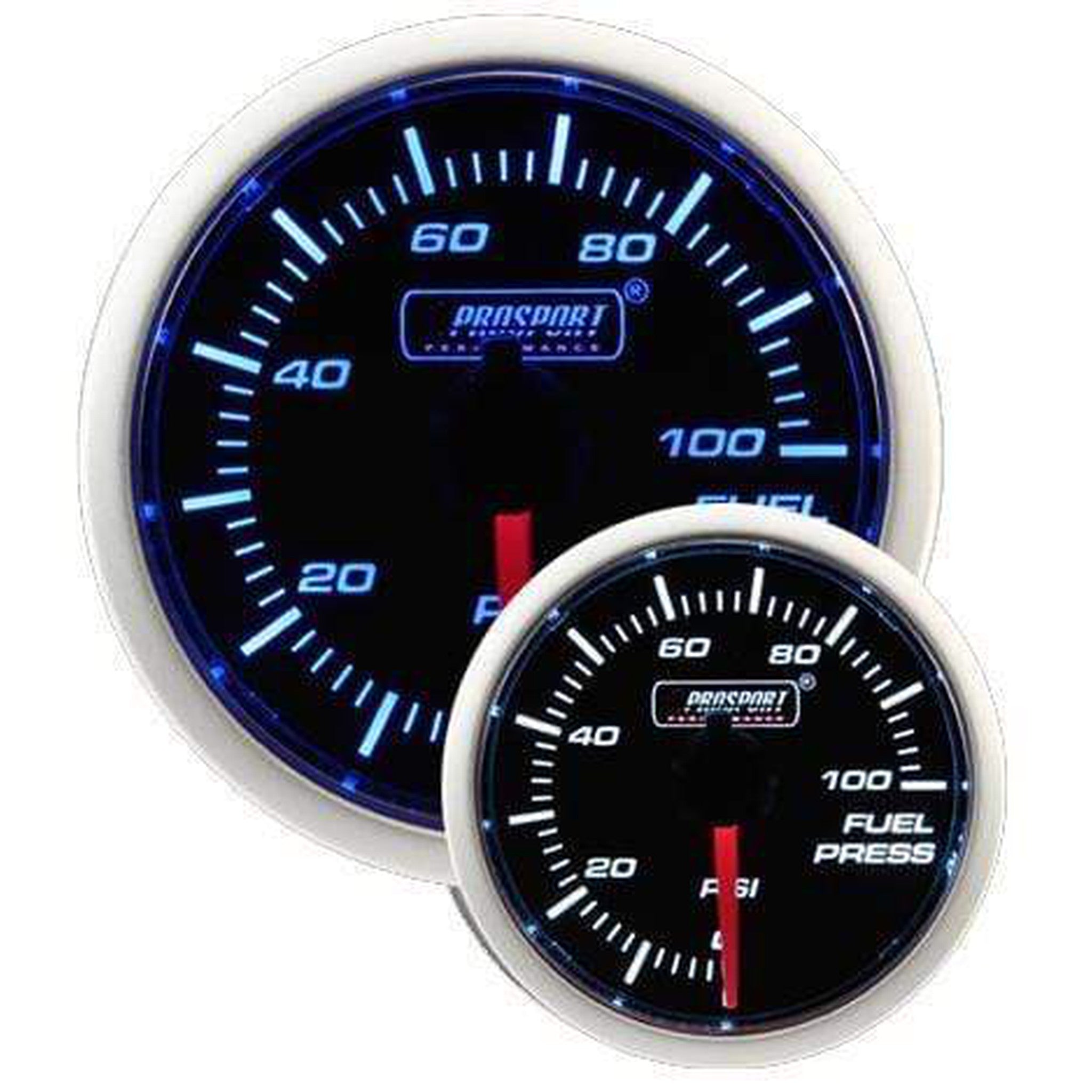 Prosport Performance 52mm Fuel Pressure Gauge - Blue/White
