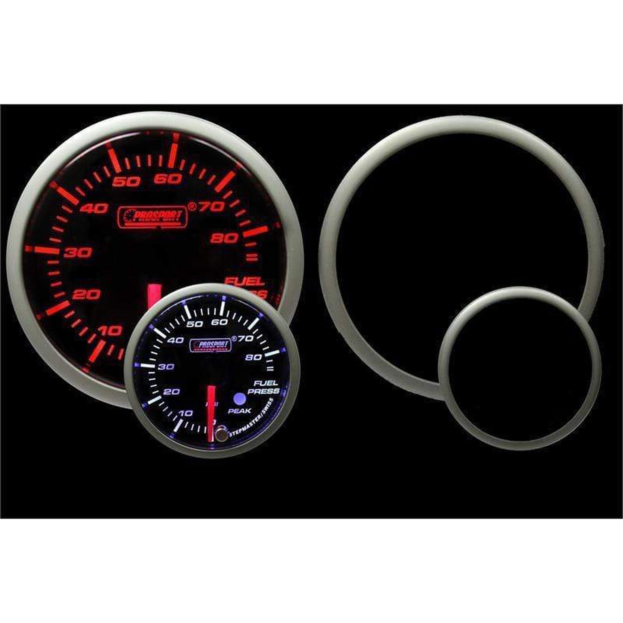 Prosport Premium Series 52mm Fuel Pressure Gauge - Amber/White