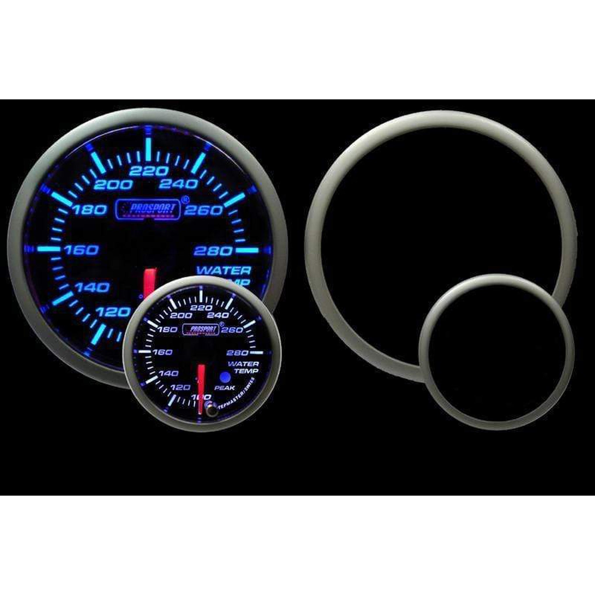 Prosport Premium Series 52mm Water Temperature Gauge - Blue/White