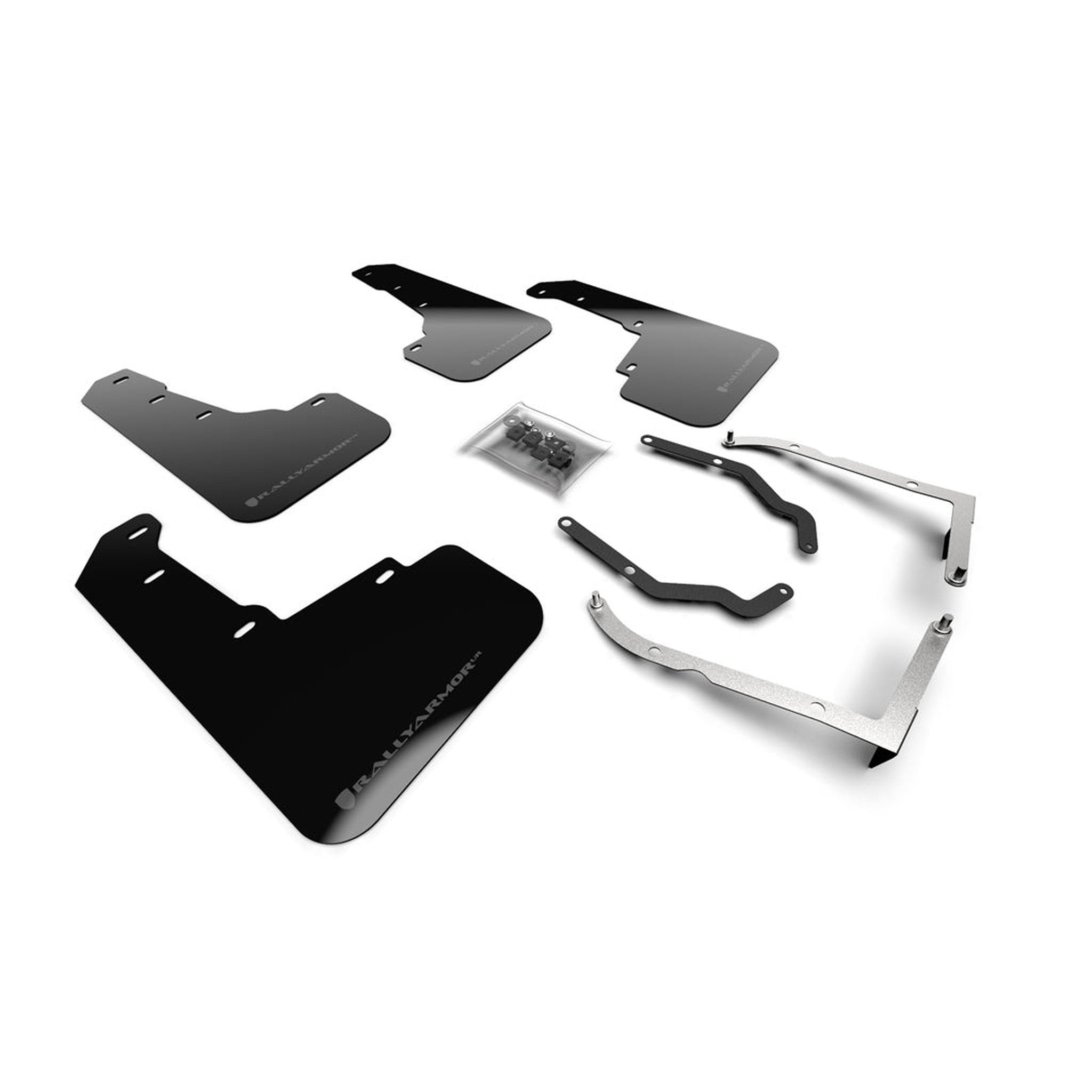 Rally Armor 2018-2023 Subaru XV Crosstrek Lift/AT Black Mud Flap w/ Grey Logo | MF46-LTUR-BLK/GRY