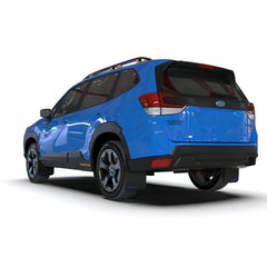 Rally Armor Black UR Mud Flaps w/ Blue Logo 2022-2024 Subaru Forester / Forester Wilderness | MF82-UR-BLK/BL