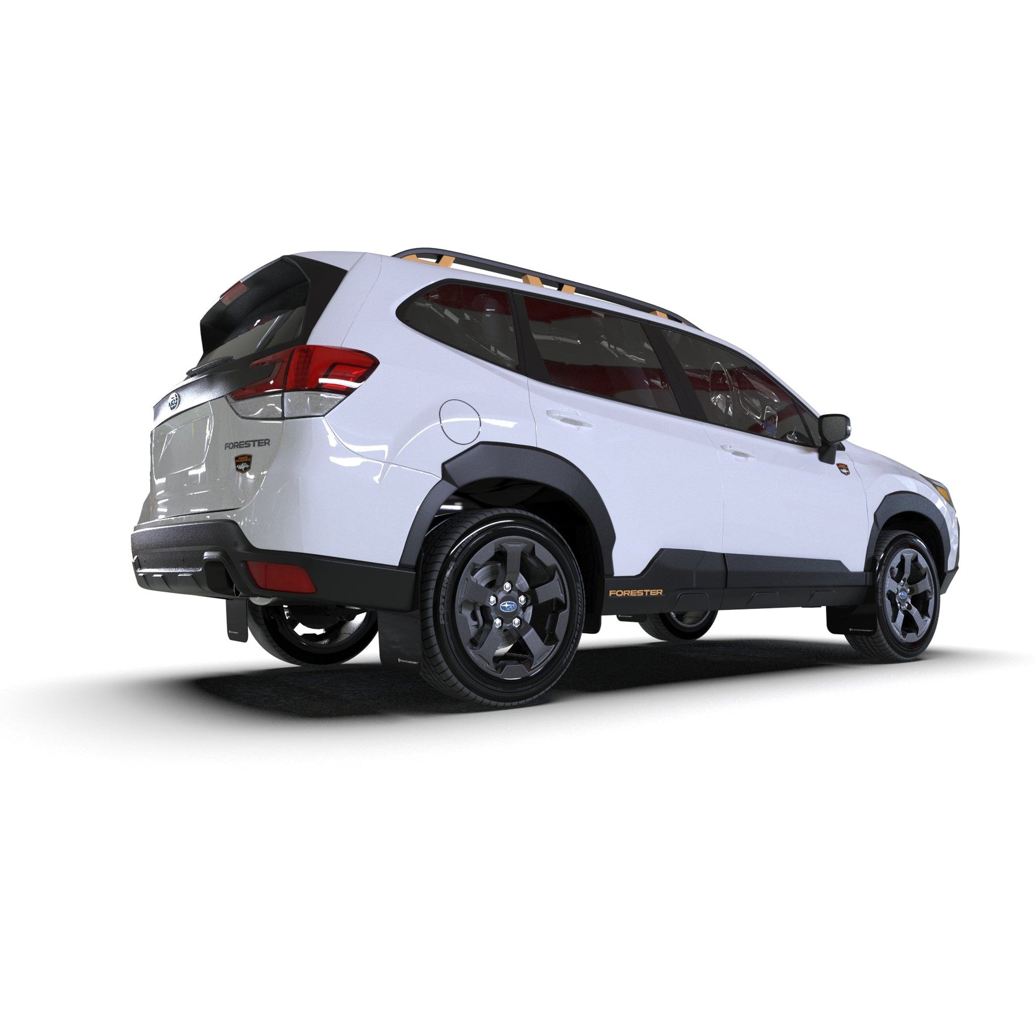 Rally Armor Black UR Mud Flaps w/ Blue Logo 2022-2024 Subaru Forester / Forester Wilderness | MF82-UR-BLK/BL