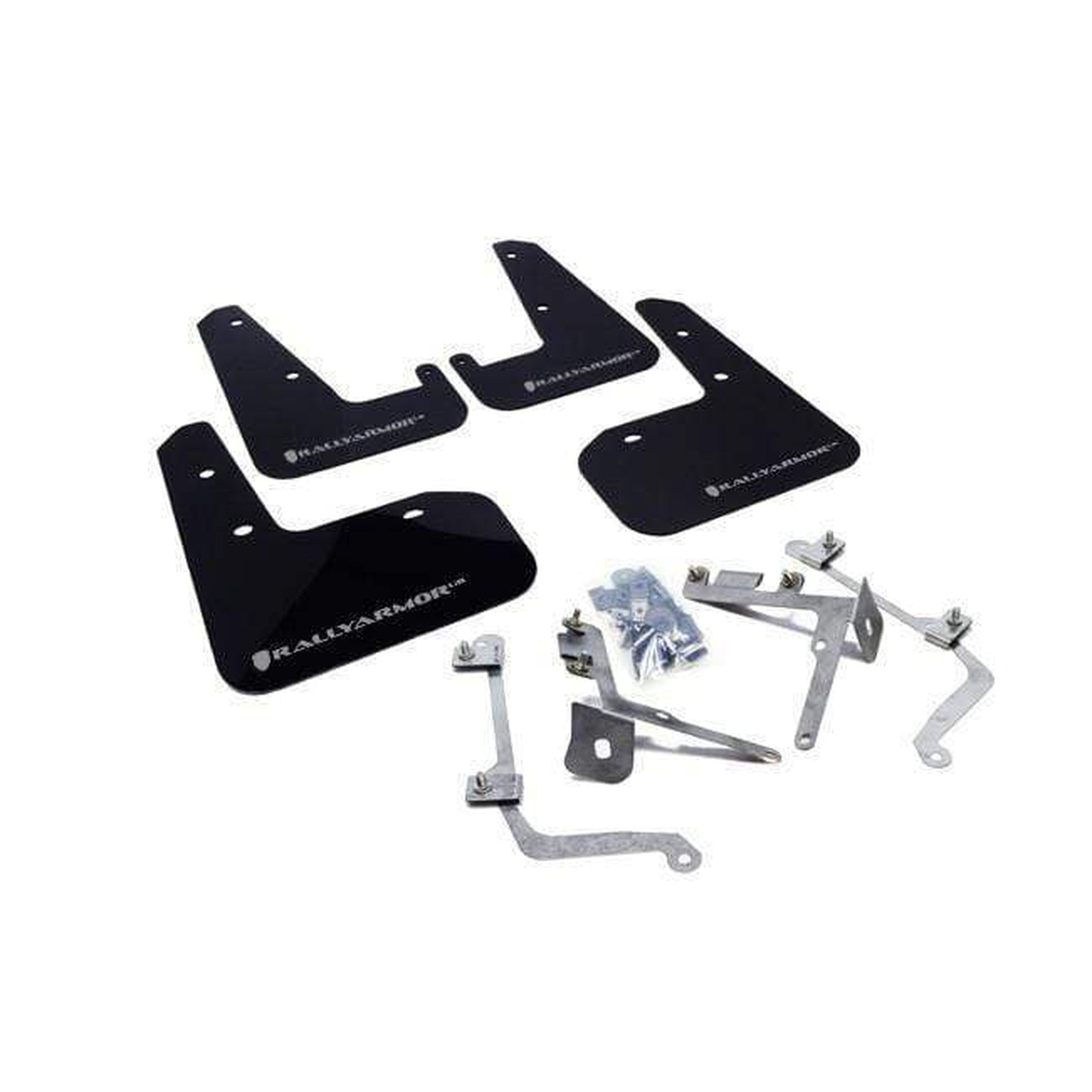 Rally Armor Mud Flaps Black w/ Silver Logo Subaru WRX / STI 2011-2014 Sedan