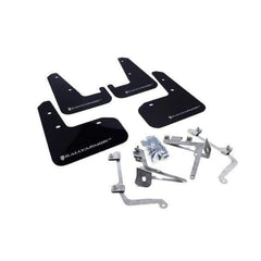 Rally Armor Mud Flaps Black w/ Silver Logo Subaru WRX / STI 2011-2014 Sedan