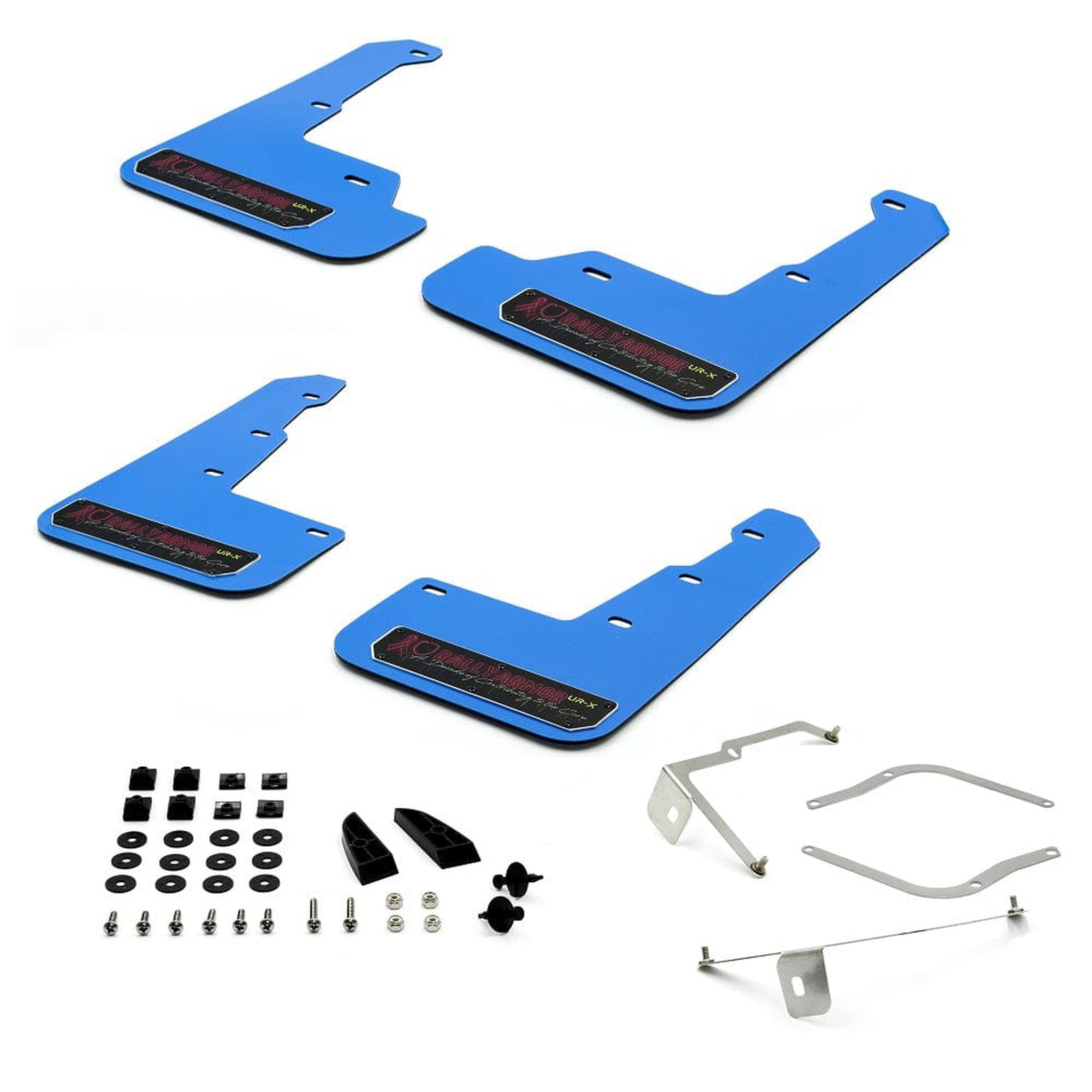 Rally Armor UR Blue Mud Flap w/ Black BCA Logo Subaru WRX / STI Sedan 2015-2021 | MF32-BC18-BL/BLK