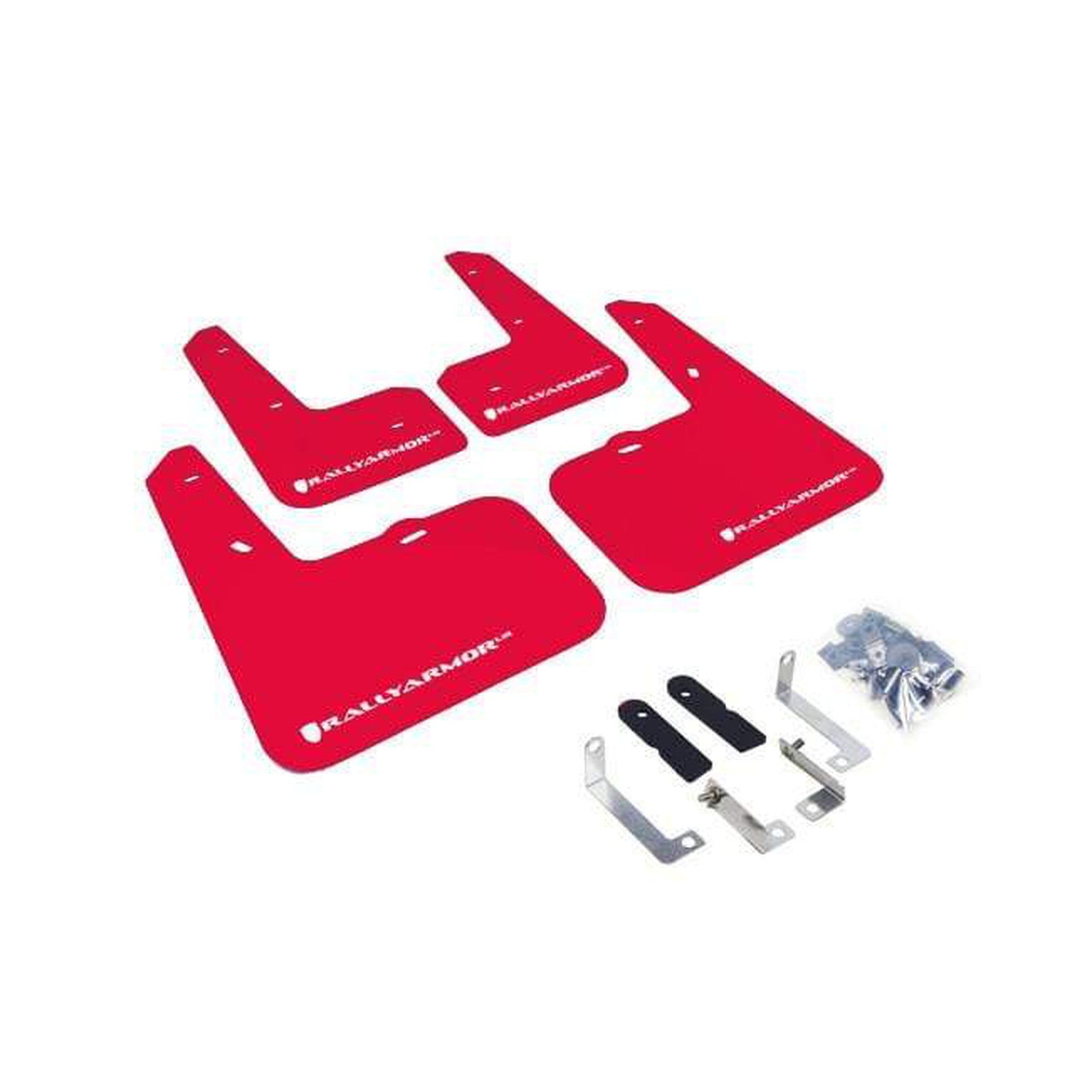 Rally Armor UR Red Mud Flap w/ White Logo Hyundai Veloster 2012-2015