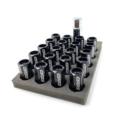 Rays Dura-Nut L42 Straight Type 12x1.50 Lug Nut Set 16 Lug 4 Locks Black | WDURA4212150B