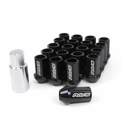 Rays Dura-Nut L42 Straight Type 12x1.50 Lug Nut Set 16 Lug 4 Locks Black | WDURA4212150B