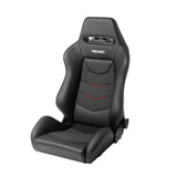 Recaro Speed V Passenger Seat - Black Leather/Red Suede Accent