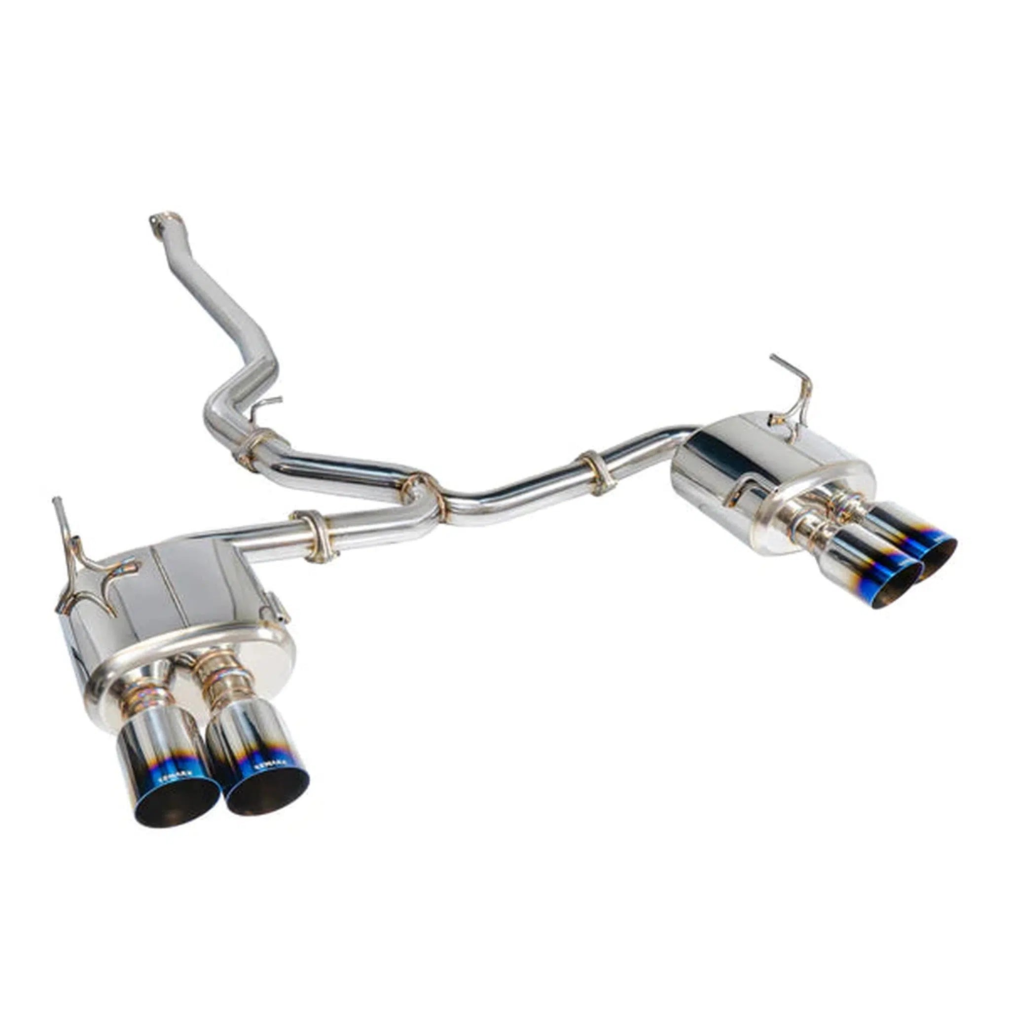 Remark Sports Touring Cat Back Exhaust Burnt Tips Resonated Subaru WRX / STI 2015-2021 | RK-C4076S-01TC