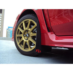 RokBlokz Rally Mud Flaps Black Flap w/ Black Logo Subaru WRX / STI 2015-2021 | S-VA-O-BLK/BLK