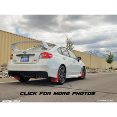 RokBlokz Rally Mud Flaps Red Flap w/ Black Logo Subaru WRX / STI 2015-2021 | S-VA-O-RED/BLK