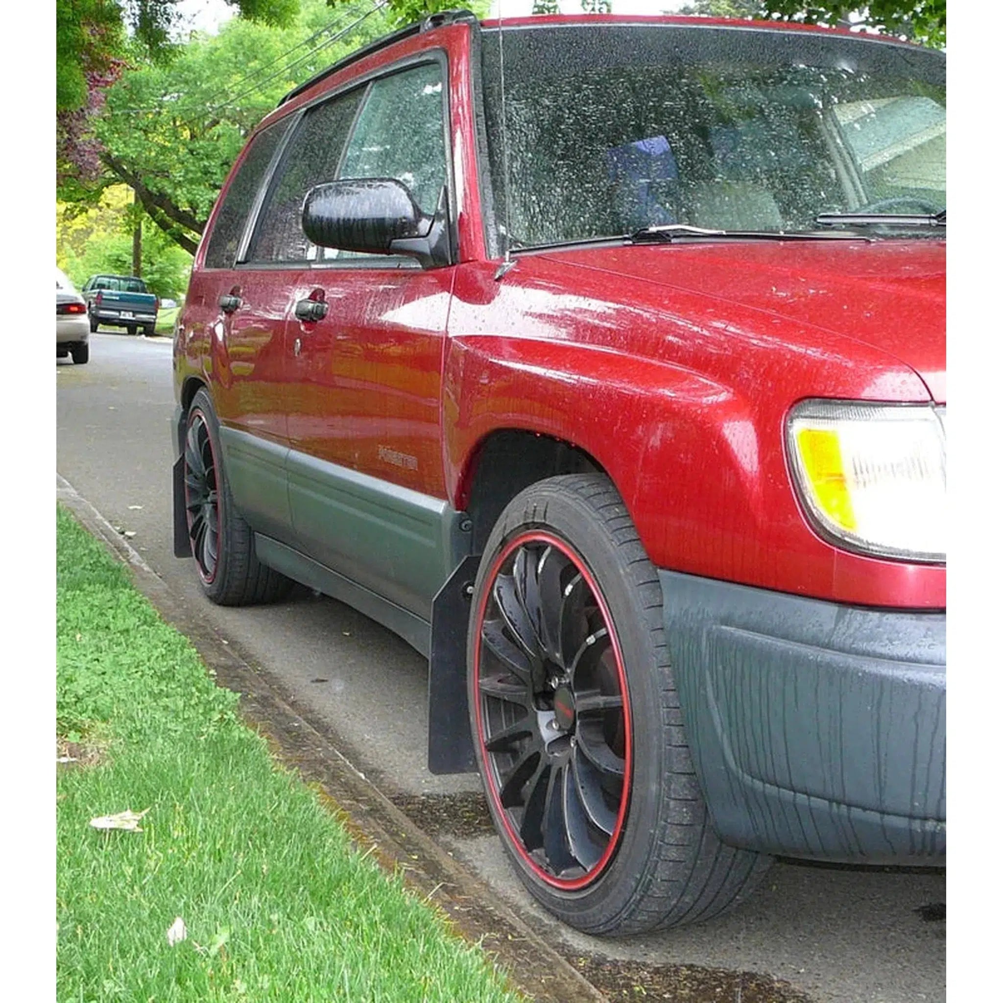 RokBlokz Short Rally Mud Flaps Deep Blue w/ Black Logo Subaru Forester 1998-2002