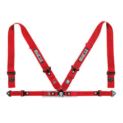 Sparco Belt 3/2 Inch 4-Point Pull-Up Harness - Red | 04716M1RS