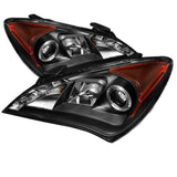 Spyder Headlights Projector Halogen LED Halo DRL Black Hyundai Genesis 2010-2012