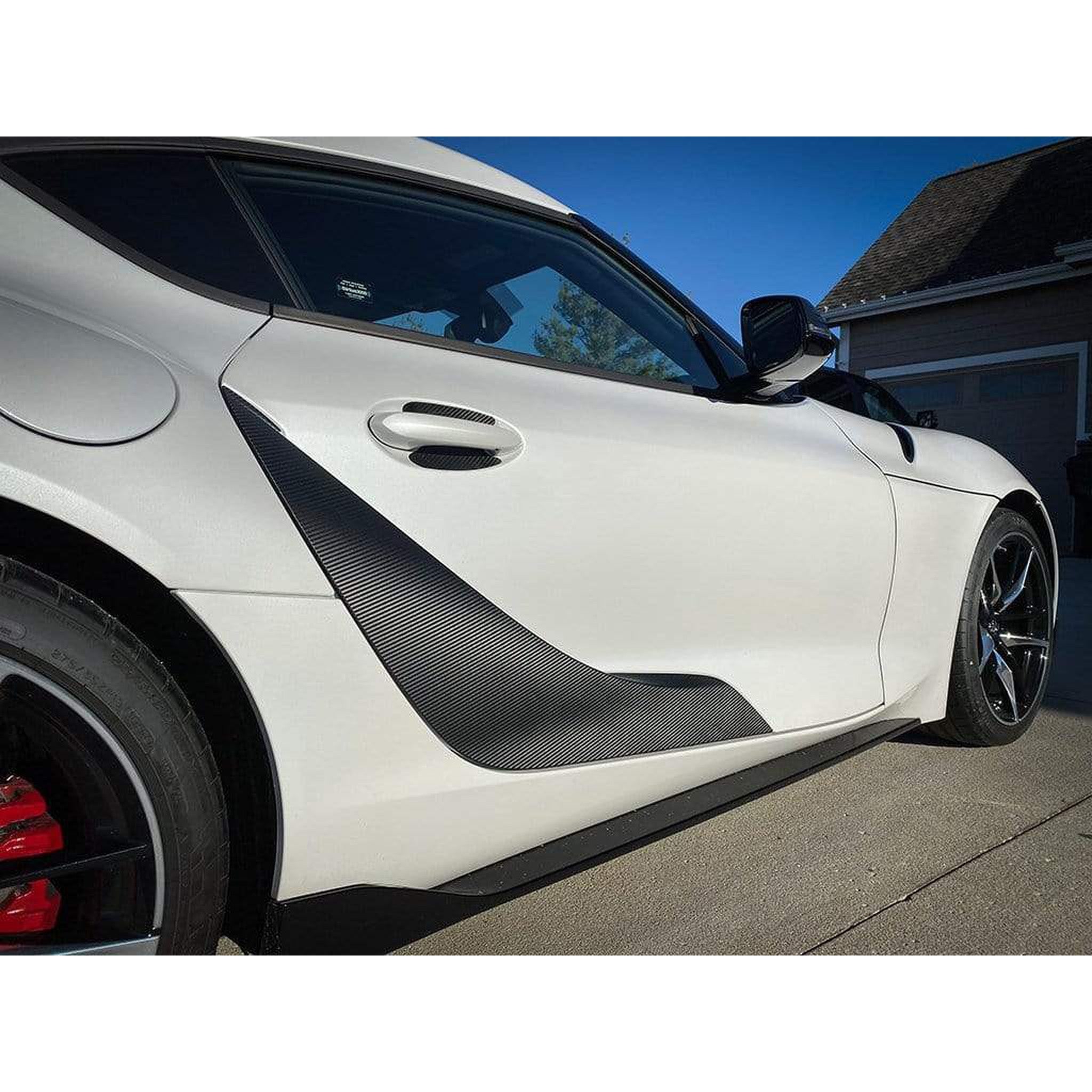 Sticker Fab 3D Carbon Door Trim Overlay / Garnish / Protector Toyota Supra 2020+