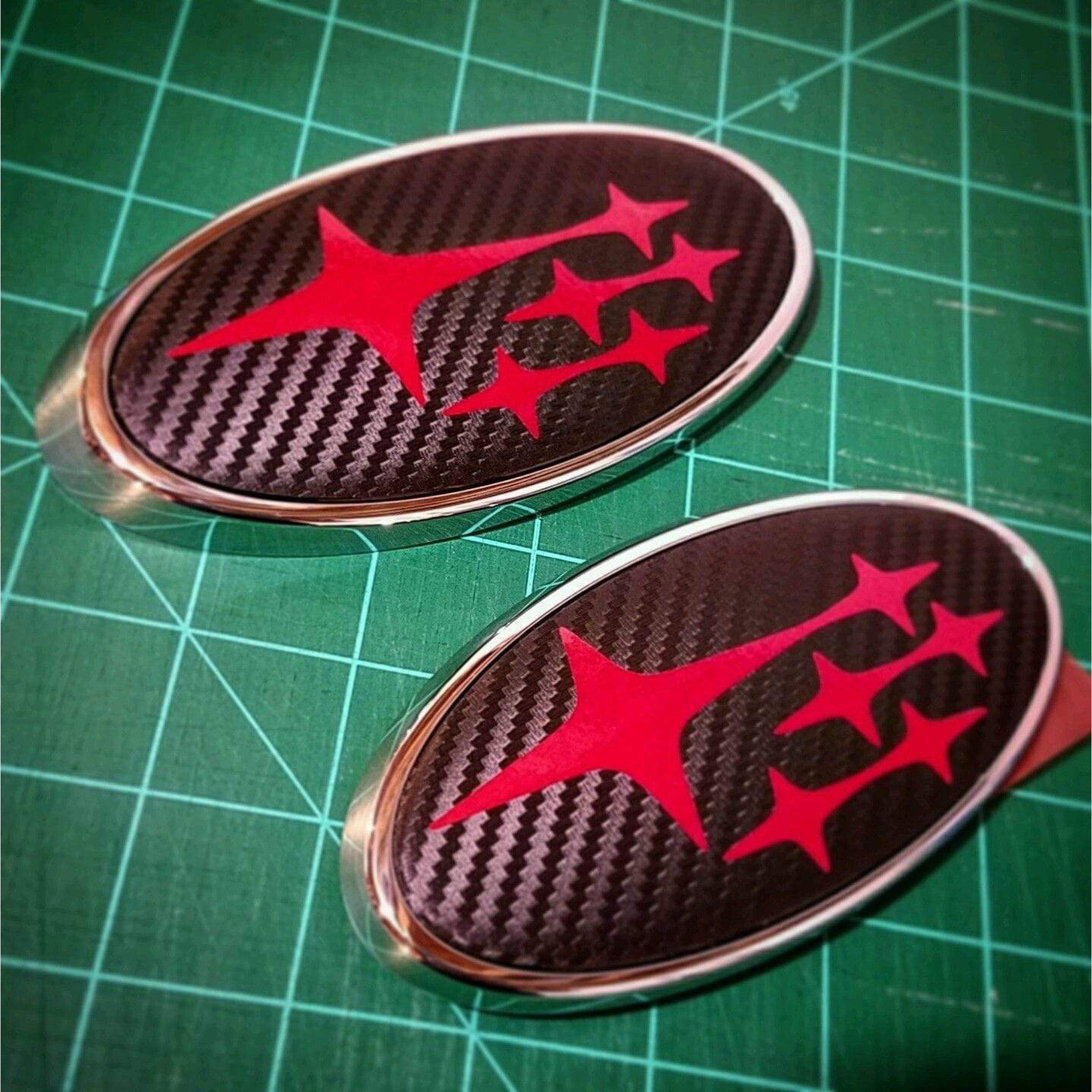 Sticker Fab 3D Carbon Fiber Emblem Overlays WRX / STI Hatch 2008-2014