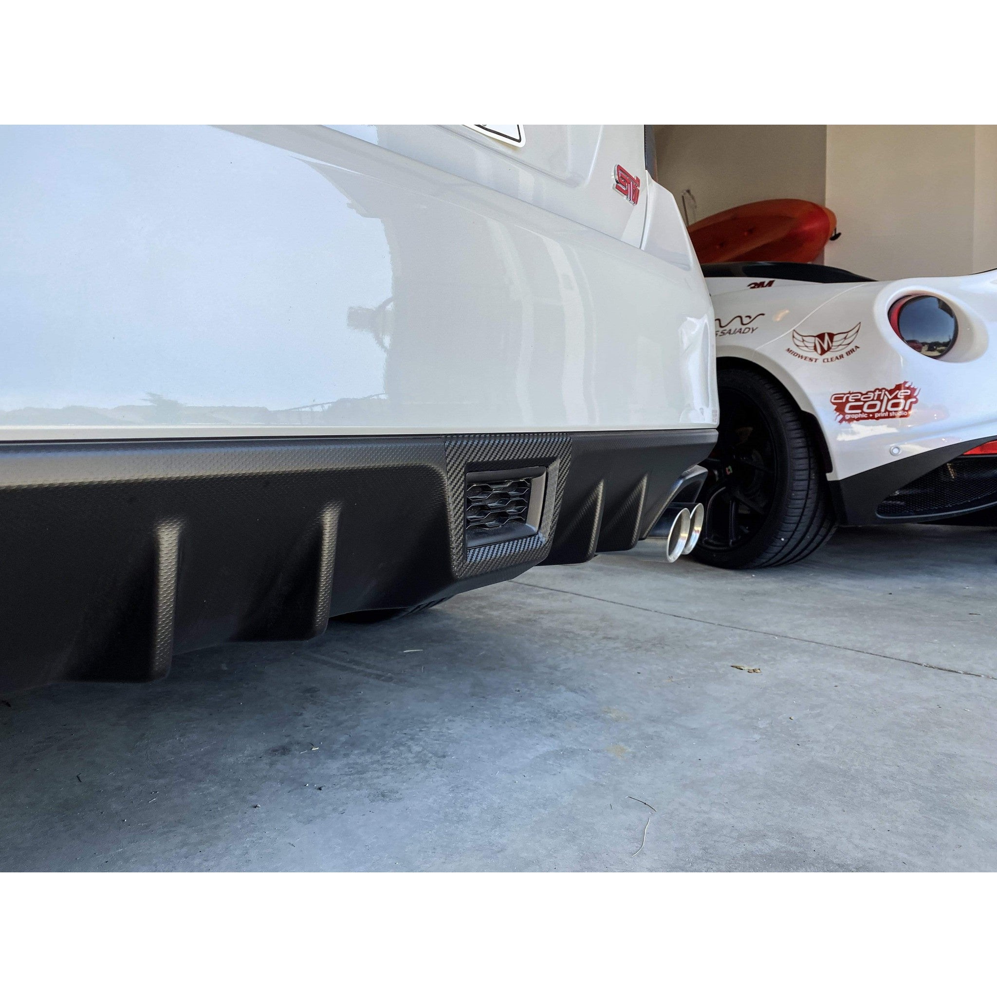 Sticker Fab 3D Carbon Fiber Rear Fog / F1 Bumper Cover Overlay Subaru WRX / STI 2015-2021