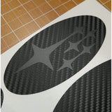 Sticker Fab Front + Rear 3D Carbon Fiber Emblem Overlays Subaru WRX / STI 2015+