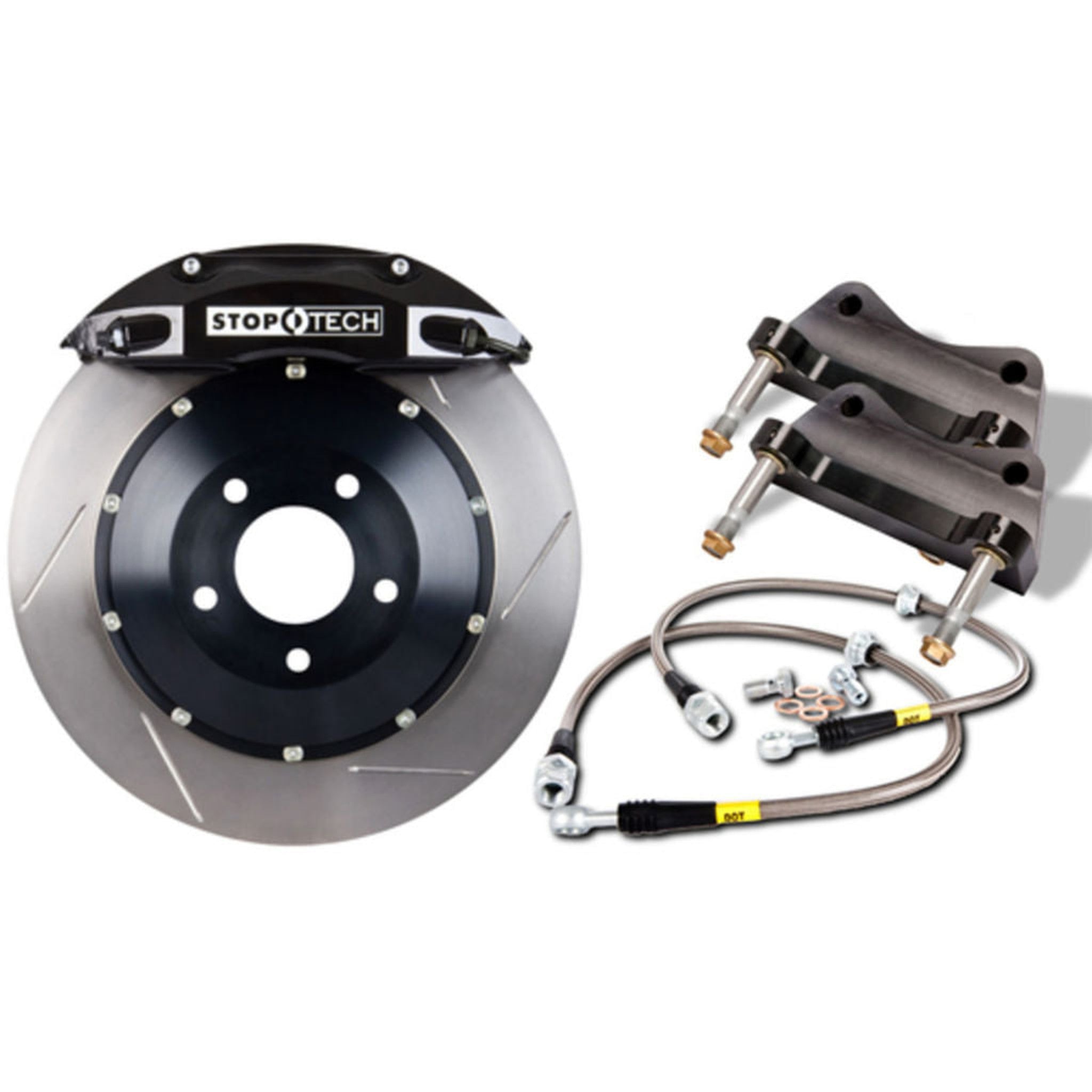 StopTech Big Brake Kit Front 332mm Slotted Rotor Black Calipers Subaru Legacy GT 05-09 | 83.839.4600.51