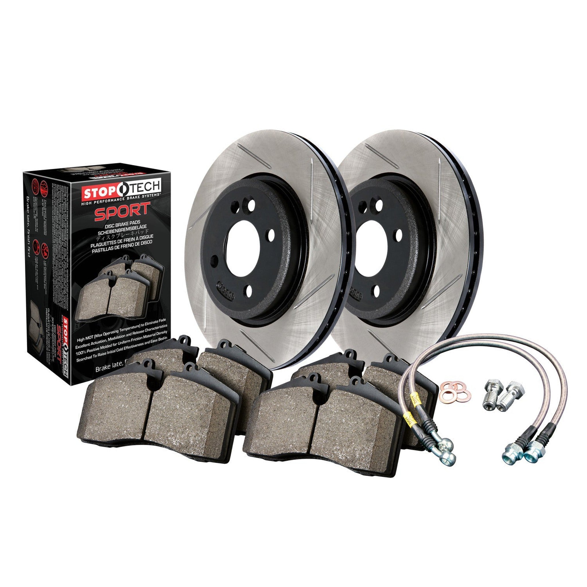 StopTech Sport Axle Pack Slotted Rear Brake Kit Subaru WRX 2002-2003 | 977.47000R