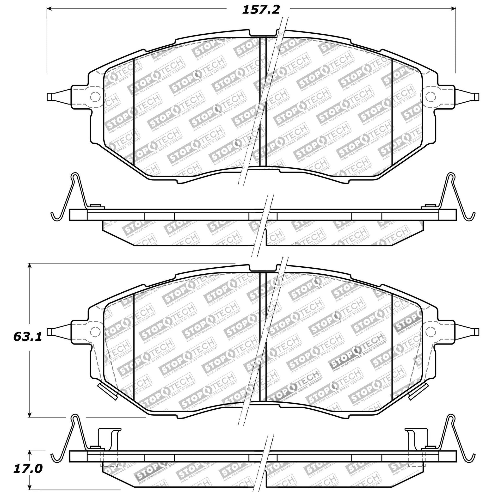 StopTech Sport Front Brake Pads Subaru WRX 2015-2021 / Legacy GT 2005-2009 | 309.10780