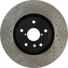 StopTech Sport Slotted + Drilled Brake Rotor Front Right Subaru STI 2005-2017 | 127.47022R