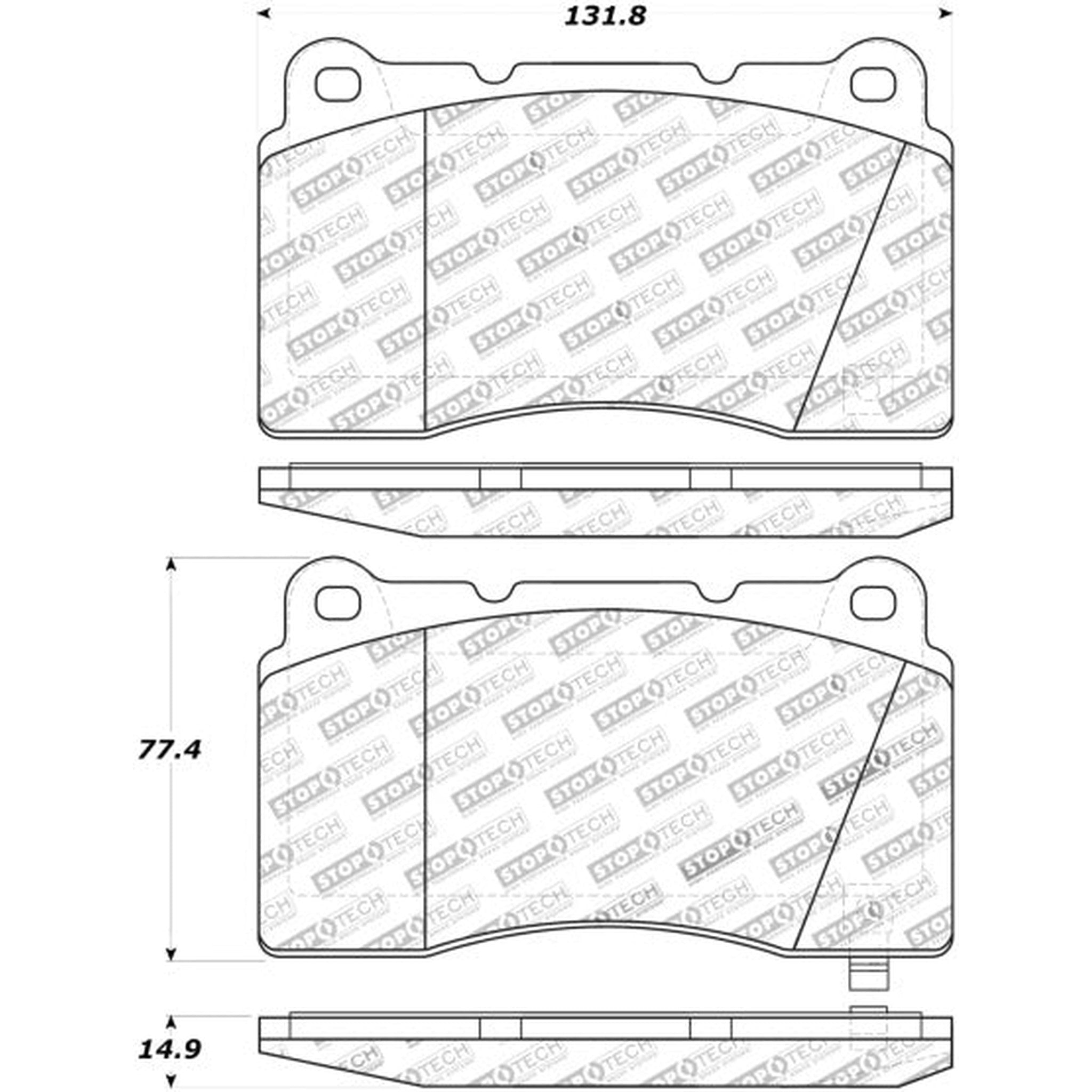 StopTech Street Front Brake Pads Subaru STI 2004-2017 / EVO 8 / EVO 9 / EVO X | 308.10010
